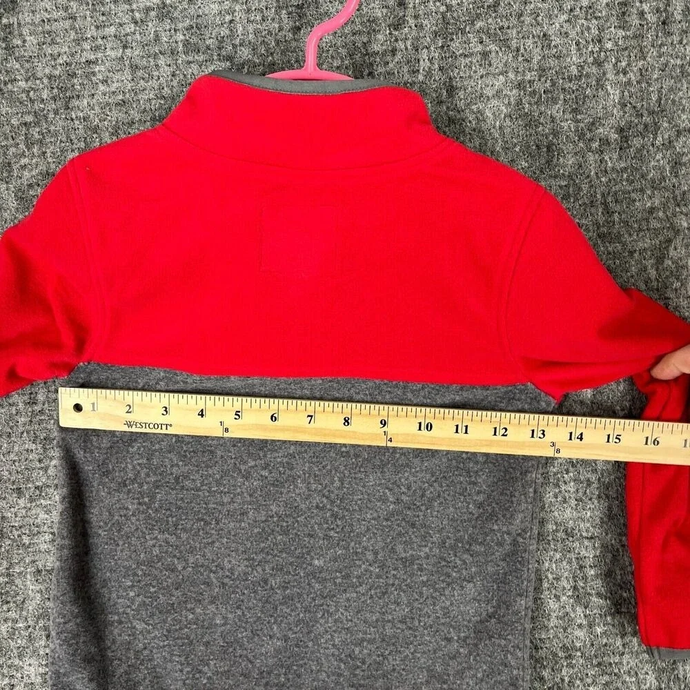 OshKosh B'gosh Quarter Zip Fleece Pullover‎ Colorblock Red Gray 5 Kids Boys